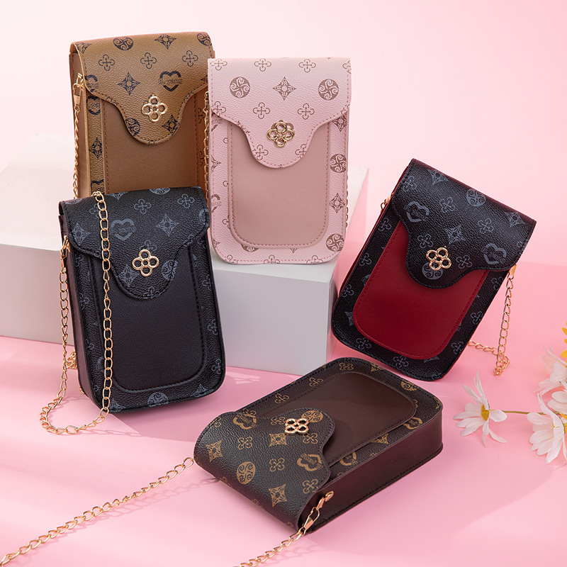 Guangzhou Foreign Trade Korean Printed Women's Small Bag Wholesale2021Summer and Autumn New Product Personalized Cover Style Plum Blossom Phone Bag