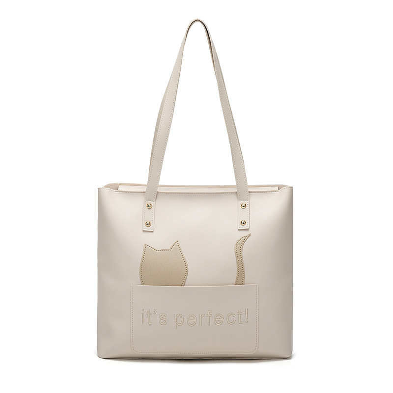 2021Summer New Simple Handbag Casual Shoulder Bag Female Student Bag Large Capacity Fashion Mother Child Tote Bag