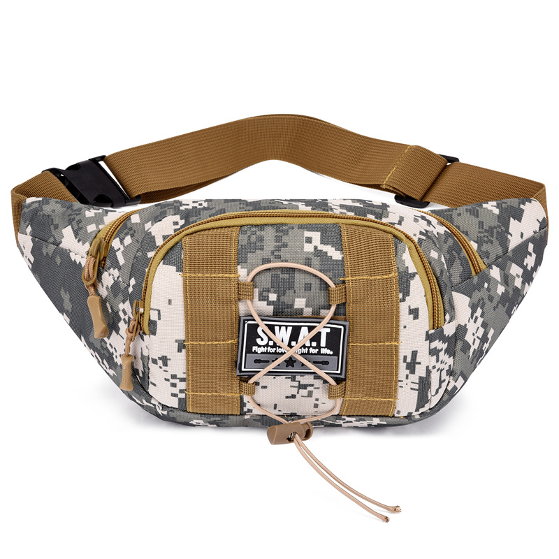 【Camo waist pack】Outdoor crossbody bag Outdoor running bag Multifunctional mountaineering bag Oxford cloth waist bag