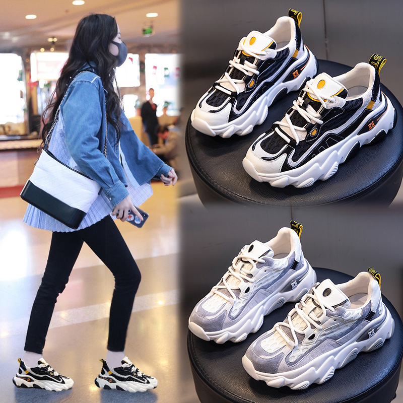Shoe GirlinsFashion shoes in autumn and winter2021Model year breathable sports dad shoes casual Wenzhou genuine leather women's shoes