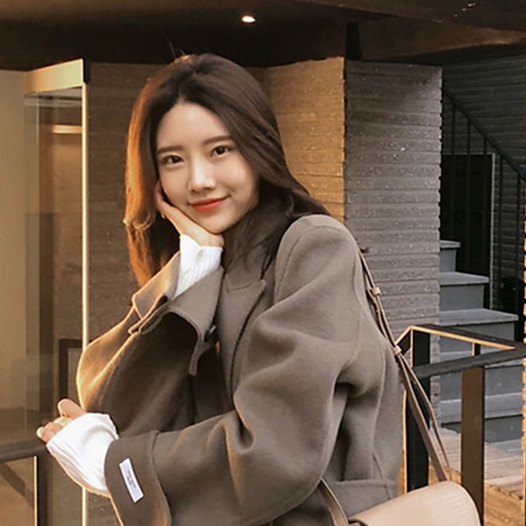 Korea East Gate Thickened Cashmere Coat Women's Elongated Knee Length High end Hepburn Loose Fleece Coat Reverse Season