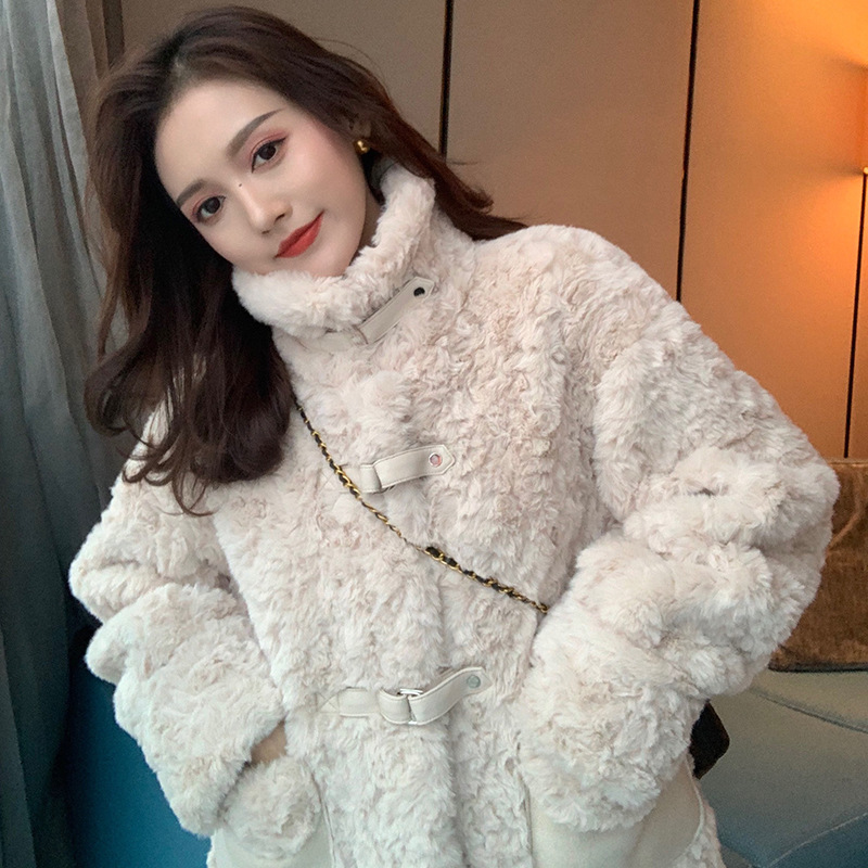 Xiaoxiangfeng Fur Integrated Short Lamb Wool Coat for Women's Autumn and Winter Versatile Thickened Lamb Fleece Winter Plush Plus Fleece